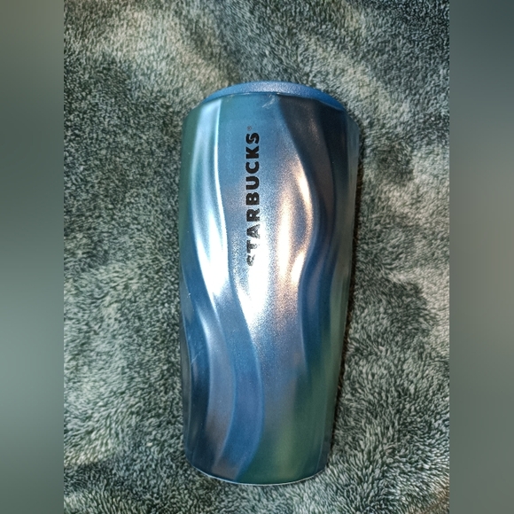 Starbucks Other - Starbucks Metallic Blue Wave Tumbler